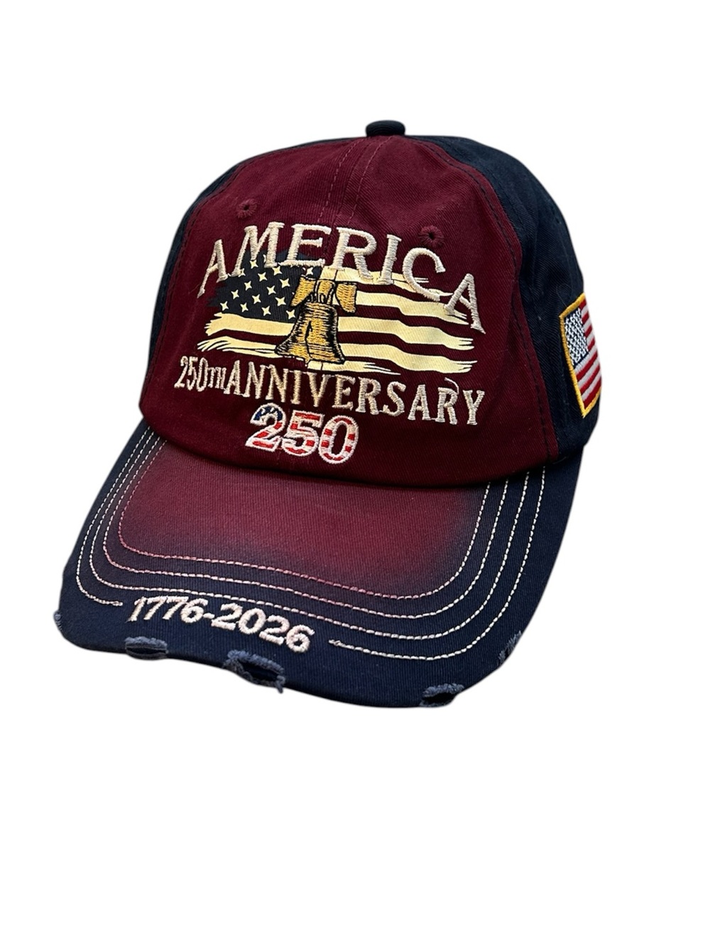 America 250th Anniversary Embroidered Maroon & Navy Cap